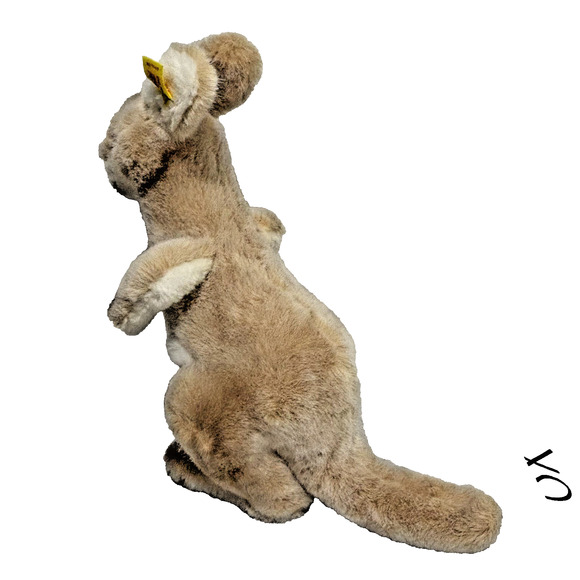 Vintage Steiff Mohair Kangaroo & Plastic Baby Joey Ear Button Tag Stuffed Animal - Picture 7 of 10